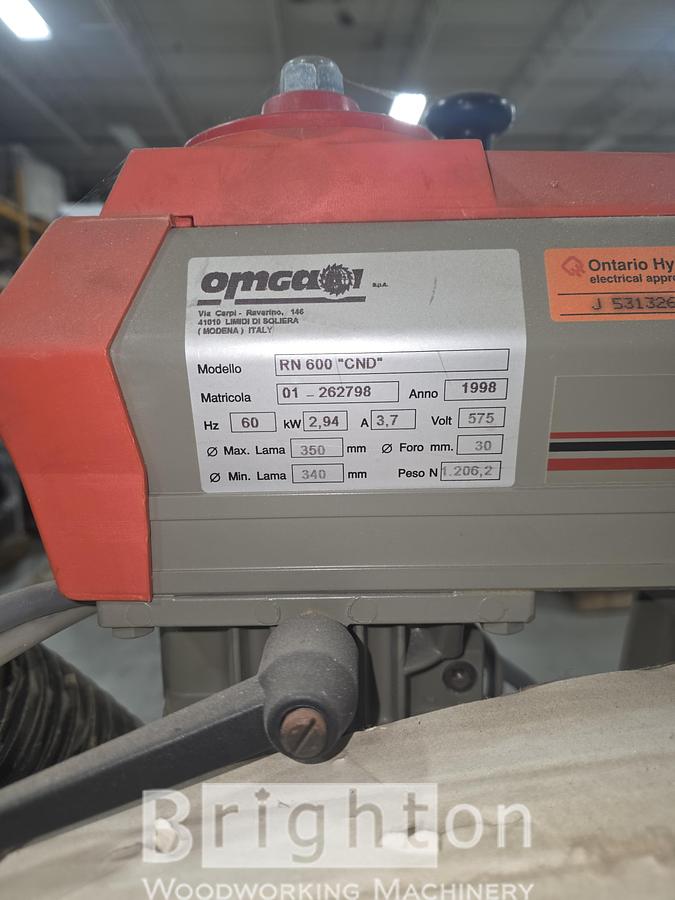 1998 Omga RN 600 CND used radial arm saw #BBM2795 - Image 3